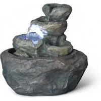 Arnusa Zimmerbrunnen Tischbrunnen Fels-Optik Wasserfall mit LED Beleuchtung Deko Brunnen, Wasserbecken BxT: 26x23 cm, Wasserspiel Wohnzimmerdeko kleiner Wasserfall-Brunnen