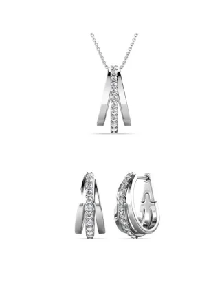 Aurielle Square Set - Silber und Kristall