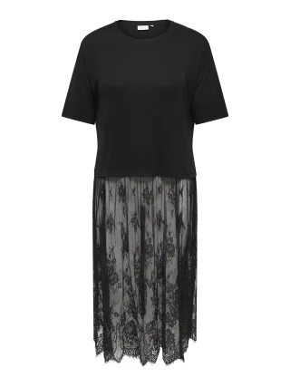 ONLY CARMAKOMA - CARTAHLIA S/S LACE MIDAXI DRESS JRS Black - Gr. - 48