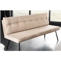 riess-ambiente Sitzbank BIG GEORGE 160cm champagner beige - Samt, Strukturstoff, Metall-Beine (Einzelartikel, 1-St), mit Taschenfederkern & Rückenlehne – ideal für Esszimmer oder Küche
