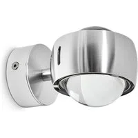 hofstein Wandleuchte »Osacca« Wandlampe halbrund, Silber, ohne Leuchtmittel, dimmbar, Wohnzimmer, in Silber aus Metall, Seitenschlitze, Lichtmuster