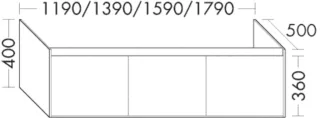 Burgbad Waschtischunterschrank zu Konsolenplatte rc40 400x1790x500 Eiche Natur, WWZQ179F4600 WWZQ179F4600