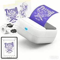 ibettertec Tragbarer Thermodrucker Mini-Drucker Schablonendrucker Etikettendrucker, (Barcode-Drucker, Fotodrucker mit Bluetooth-Verbindung, große Auswahl an Grafik- und Textvorlagen)