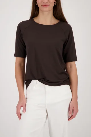 monari - Basic-T-Shirt dark chocolate - Gr. - 46