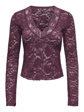 ONLY - ONLNIKKA L/S LACE TOP JRS NOOS Fig - Gr. - S