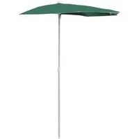 furnicato Sonnenschirm Halb-mit Mast 180x90 cm Grün, LxB: 90x180 cm