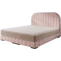 A&J MöbelLand GmbH Polsterbett LEON mit Kopfteil - Stilvolles Bettgestell für Ihr Schlafzimmer (Länge: 209 cm, Höhe Kopfteil: 110 cm, 4 Kopfteil-Varianten, 7 Größen zur Auswahl, Modernes Design, TOP ANGEBOT!, Inklusive Bettgestell), Komplettgestell-S