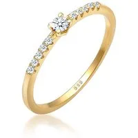 Elli DIAMONDS Verlobungsring Geo Microsetting Diamant (0.11 ct) 585 Gelbgold