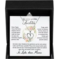 22Feels Schmuckset Geliebte Tochter Geschenk v. Mama Mädchen Frauen Schmuck Halskette Abi (Geschenkset), Silber 925/000, Geschenkset Made In Germany, Premium Licht Etui