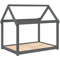 vidaXL Tierbett, Hundebett Grau 111x80x100 cm Massivholz Kiefer