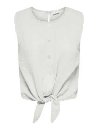JDY - JDYTHEIS LIFE S/L KNOTBUTTON TOP WVN Cloud Dancer - Gr. - L