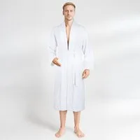 HAMMETEX Herrenbademantel hergestellt aus 100% Baumwolle – 380 g/m² Frottee, mit Taschen, Langform, Baumwolle, Schalkragen, Gürtel, saugfähig & Weich