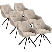 skølm Esszimmerstuhl Sköll Drehstuhl mit Samt-Bezug (6er Set, macchiato, bis 150 kg), Küchenstuhl, höhenverstellbar & drehbar, verfügbar als 2er/4er Set