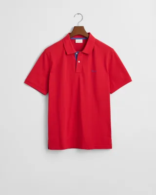 GANT - Kontrast Piqué Poloshirt ruby red - Gr. - 4XL