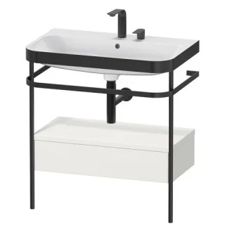 Duravit Happy D.2 Plus c-bonded Set mit Metallkonsole und Schubkasten Nordic Weiß Seidenmatt 775x490 HP4742E3939