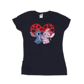 Disney - "Lilo & Stitch Hearts" T-Shirt für Damen (Marineblau)