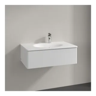 Villeroy und Boch Antao Waschtisch-Unterschrank L01000GF 78,8x25,6x49,6cm, ohne Frontstruktur, glossy white lacquer, Mit Beleuchtung