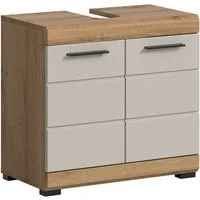 welltime Waschbeckenunterschrank SIENA, Breite 60cm, mit 2 Türen oder 2 Schubkästen, MDF-Front (1-St., TOPSELLER!, mit Siphonausschnitt 10x25 cm) in verschiedenen Farben erhältlich, Badmöbel, Badschrank, Kommode, Bad