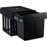 relaxdays Einbaumülleimer 2x15 L schwarz
