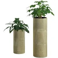 en.casa Blumenständer (2 St), »Lüttich« 2er Set Pflanzenständer Metall Goldfarben/Schwarz
