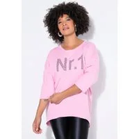 Angel of Style Longshirt Longshirt oversized "No.1"-Motiv aus Ziersteinchen