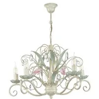 Licht-Erlebnisse Kronleuchter LUCE, ohne Leuchtmittel, Hängeleuchte Floral Ø62cm 5-flmg