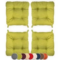 sunnypillow Stuhlkissen 4er Set Stuhlkissen mit Klettverschluss Maße: 40/35x40x8cm