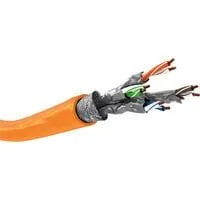 Netzwerkkabel Cat.7a S/FTP (PiMF) Dca orange, 50 Meter, doppelt geschirmt