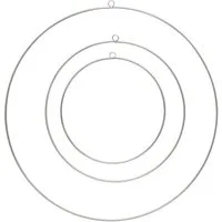 MARELIDA Dekoobjekt Dekoringe Metallringe mit Aufhängeösen DIY Basteln 50/40/30cm silber (3 St)