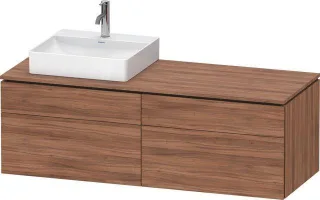 Duravit L-Cube Konsolenwaschtischunterbau wandhängend Nussbaum Matt 1420x550x482 mm - LC4870L7979000 LC4870L79790000
