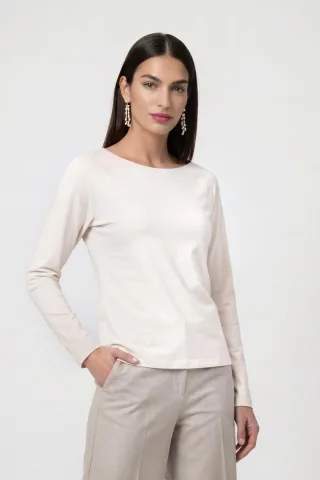 monari - Basic-Langarmshirt pearly - Gr. - 36