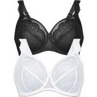 Rosa Faia Set: Bügel-BH 2er Pack Bügel BH Selma (Spar-Set, 2-tlg) genähte Cups, Uni, Spitze