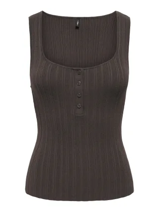 ONLY - ONLBREE SL SQUARE NECK TANK TOP CC KNT Chocolate Martini - Gr. - XL