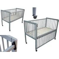 Micoland Beistellbett Kinderbett / Beistellbett / Babybett 2in1 120x60cm grau, 2in1 Kinderbett - Beistellbett
