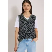 CECIL Pullunder Sommer-Weste mit V-Neck und Leo-Muster