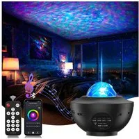 Athlix Projektionslampe LED Nachtlicht LED Sternenhimmel Musik Lampe, Bluetooth für Kinder, LED fest integriert, 21 Lichteffekte, Auto-Off-Timer, Dimmbar