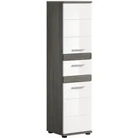 xonox.home Stauraumschrank Weiß Hochglanz Rauchsilber Beschichtet 35x137x31 cm