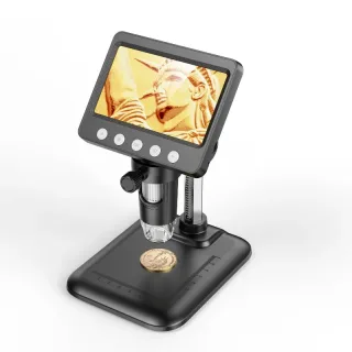 4.3 Inch Digital Microscope 50X-1000X Magnification 2 Million Pixel HD Camera 8 LED Lights Portable USB Rechargeable Ind