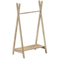 Vipack Kleiderständer Forrest universell einsetzbar, (B/H/T ca. 74x132x50 cm, Eiche massiv geölt), inkl. Schuhgitter und Kleiderstange