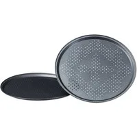 relaxdays Pizzablech perforiert im Set, Eisen, (2-St., 2er Set), 2er Pack