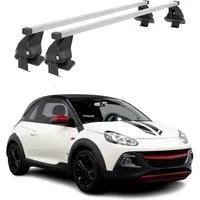 OMAC Dachträger Menabo Stahl Gepäckträger für Opel Adam 2012-2019 Stahl Silber 2tlg (2-St), Wasserbeständig,Abnehmbar,Multifunktional,Leichtgewichtig