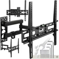tectake TV-Wandhalterung Fernseherhalterung für 26-75 Zoll (66-191 cm), max. VESA 400 x 400, (bis 75 Zoll, für Flachbildfernseher, bis 50 kg, ausziehbar, schwenkbar und neigbar mit integrierter Kabelführung)