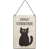 Logbuch-Verlag Dekofigur Lustiges Schild "Vorsicht Stubentiger" für Tür & Wand Dekoschild 20 x