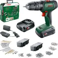 Akku-Schlagbohrschrauber UniversalImpact 18V, Set grün/schwarz, 2x Li-Ionen Akku 1,5Ah, 241-teiliges Set
