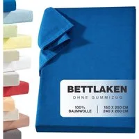 Carpe Sonno Betttuch Linon Haustuch Bettlaken ohne Gummizug Baumwolle Leintuch Laken Decke, Baumwolle, Gummizug: ohne, (1 Stück), Überwurf Bett Sofa Sessel Couch leichte Sommer Bettdecke 150x250