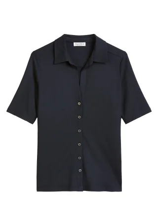 Marc OPolo Casual - Kurzarm-Jerseybluse blau - Gr. - XL