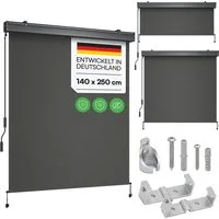 STEELSØN Senkrechtmarkise Azurian, Sichtschutz, Windschutz, Sonnenschutz (Anthrazit, 140x250 cm) Vertikalmarkise, verfügbar in verschiedenen Größen