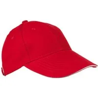 Macma Baseball Cap Baumwoll-Basecap 6 Panel heavy-brushed Cotton / Farbe: rot