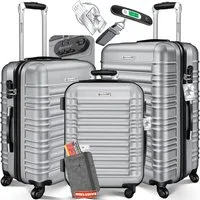 KESSER Kofferset, 4 Rollen, (3 tlg), 3tlg. Hartschalenkofferset Hartschalenkoffer Reisekoffer Set