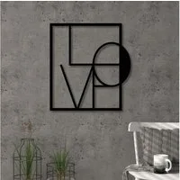 Decortie Wanddekoobjekt Decortie Metall Wanddekoration Nr.5 Love 42.3 x 45.8 x 1.5, Wanddekoration aus Metall